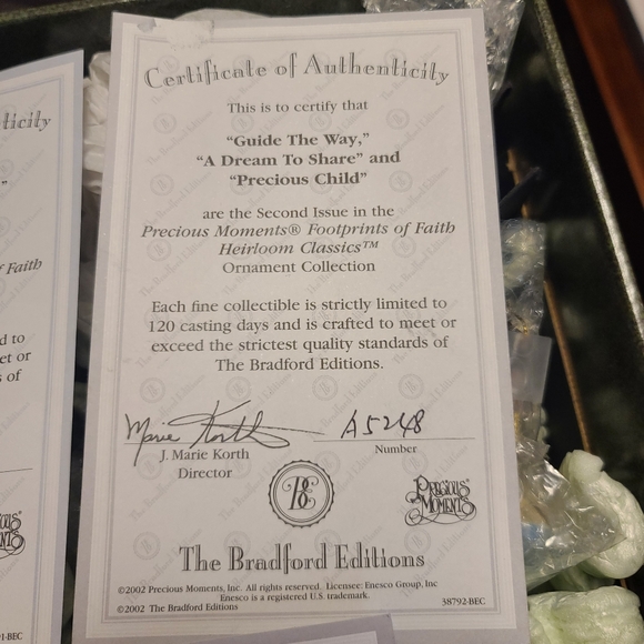 15 Bradford Editions Precious Moments Footprints of Faith Heriloom ornaments - Picture 7 of 9